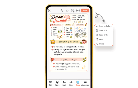 complete gratitude journal template view